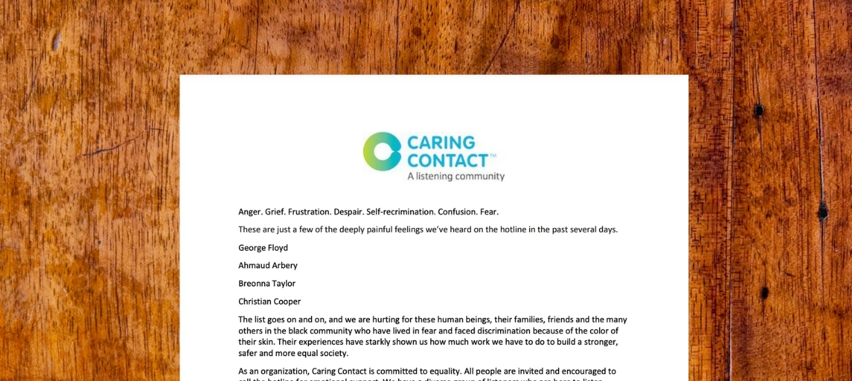 Caring Contact is committed to equality